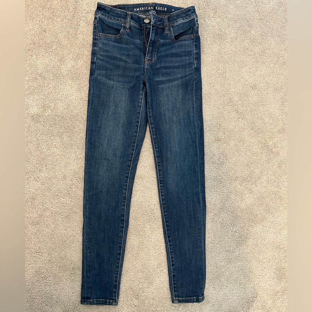 American Eagle Outfitters Dark Blue Skinny Hi Rise Jegging
